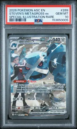 2026 POKEMON ASCENDED HEROES ILLUSTRATION RARE STEVEN'S METAGROSS EX PSA 10 - Image 1