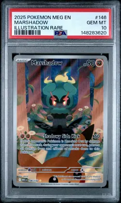 2025 POKEMON MEG EN-MEGA EVOLUTION ILLUSTRATION RARE #146 MARSHADOW PSA 10 - Image 1