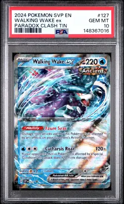 2024 POKEMON SVP EN-SV BLACK STAR PROMO PARADOX CLASH TIN WALKING WAKE EX PSA 10 - Image 1