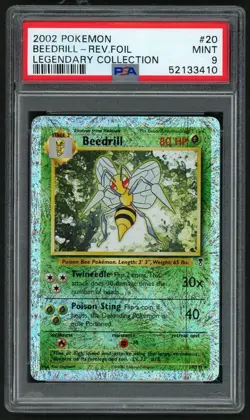 2002 POKEMON BEEDRILL-REV.FOIL LEGENDARY COLLECTION #20 PSA 9 - Image 1