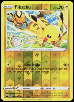 Silver Tempest Pikachu 049/195 Common Pokemon Reverse Holo NM/M - Image 1
