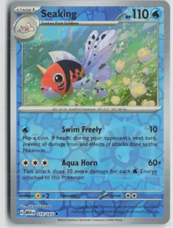 NM Seaking 119/165 Uncommon 151 Pokemon Reverse Holo - Image 1
