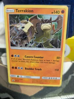 Pokemon Terrakion SM223 Black Star Promo COSMOS Holo With HD Galaxy Swirl 🍥 - Image 1