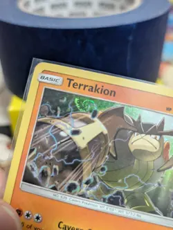 Pokemon Terrakion SM223 Black Star Promo COSMOS Holo With HD Galaxy Swirl 🍥 - Image 2