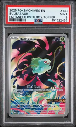 2025 POKEMON MEG EN-MEGA EVOLUTION ENHANCED BOOSTER BOX TOPPER BULBASAUR PSA 9 - Image 1