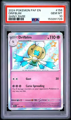 2024 POKEMON PAF EN-PALDEAN FATES SHINY RARE #156 DRIFBLIM PSA 10 - Image 1