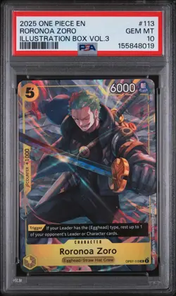 PSA 10 One Piece Roronoa Zoro Illustration Box Vol.3 Promos 113 English Gem Mint - Image 1