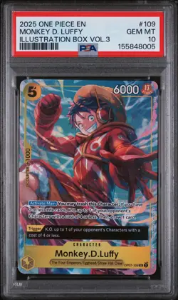 2025 ONE PIECE PROMOS ILLUSTRATION BOX VOL.3 #109 MONKEY D. LUFFY PSA 10 - Image 1