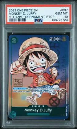 2023 ONE PIECE 1ST ANNIV TOURNAMENT-PARTICIPATION PROMOS MONKEY D. LUFFY PSA 10 - Image 1