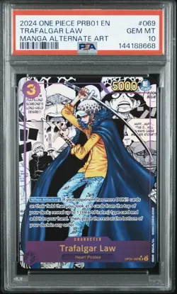 2024 One Piece PRB01 EN Trafalgar Law Manga Alternate Art #069 PSA 10 POP 439 - Image 1