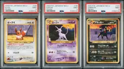 PSA9 Sequential Eevee Espeon Umbreon Pokemon Card 2000 Promo Japanese Neo 2 - Image 1