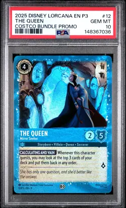 2025 DISNEY LORCANA EN P3-PROMO COSTCO BUNDLE THE QUEEN - MIRROR SEEKER PSA 10 - Image 1
