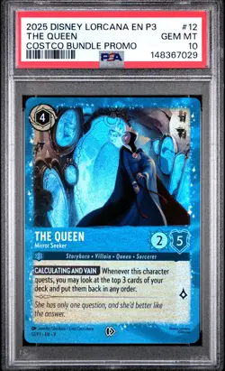 2025 DISNEY LORCANA EN P3-PROMO COSTCO BUNDLE THE QUEEN MIRROR SEEKER PSA 10 - Image 1