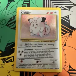 Pokemon TCG Clefairy 5/102 Holo Rare Card Base Set Unlimited - Image 1