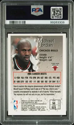 1996 FINEST #50 MICHAEL JORDAN PSA 9 - Image 2