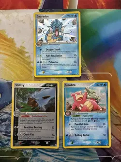 Vintage Pokemon Card Lot Holo Fire Gyarados Slowbro - Image 1