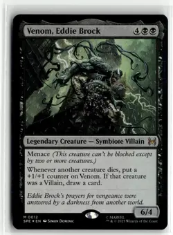 Venom Eddie Brock 0012 FOIL Spider Man MTG Magic The Gathering Card NM - Image 1
