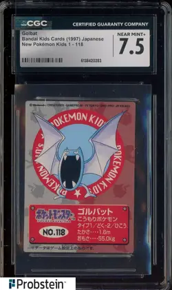 1997 VINTAGE Pokemon Japanese Bandai Kids Cards Golbat CGC 7.5 NM+ - Image 1