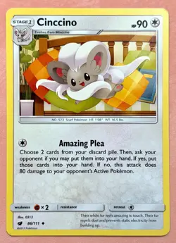 Cinccino~Cute Pokemon Cards~Normal Type/Colorless ~ Soft White & Cream Gallery - Image 1