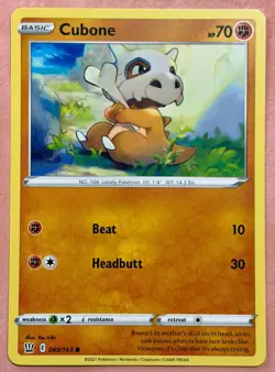 Cubone~ Cute Pokemon Cards~ Fighting-Type Pokemon Collection - Image 1
