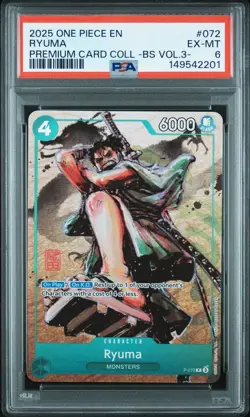 2025 ONE PIECE PREMIUM CARD COLLECTION -BEST SELECTION VOL.3- #072 RYUMA PSA 6 - Image 1