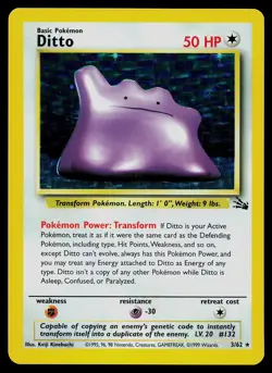Pokemon Card - Ditto Fossil 3/62 Holo Rare - Image 1