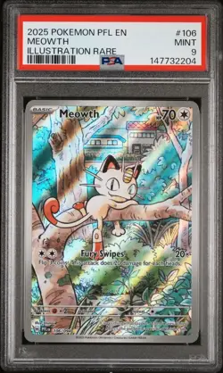 Meowth 106 Pokemon Phantasmal Flames Illustration Rare PSA 9 MINT Card - Image 1