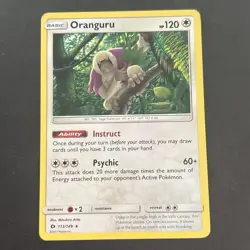 Oranguru 113/149 Regular Rare Non Holo Sun and Moon Base Set Pokemon TCG LP 2017 - Image 1