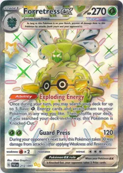Holo Forretress ex - 212/091 Shiny Ultra Rare Paldean Fates Pokemon TCG - Image 1