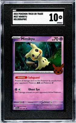 2024 Pokemon Mimikyu #037 Trick or Trade Rare Holo Collectable SGC 10 GM 3492512 - Image 1
