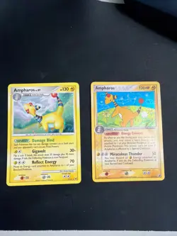 Nm swirl! 🌀 Ampharos lv 57 unseen forces holo 1/115 pokemon card lot 1/127 - Image 1
