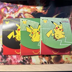 McDonalds 2021 Pokemon 25th Anniversary Trading Card Game Booster 3 Sealed Packs - Image 1