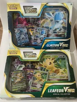 Pokemon TCG Glaceon V Star and Leafeon V Star Special Collection Boxes Sealed - Image 1