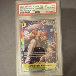 One Piece Card Game Donquixote Rosinante OP14-EB04 #108 PSA 10 Treasure Rare - Image 1