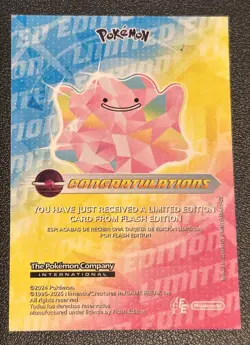 Ditto Cracked Ice Holo Blue Pokedex Card Limited Edition Flash Box Hit - Image 2
