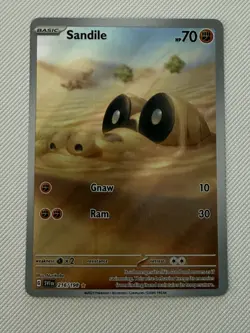 Sandile 216/198 Illustration Rare Scarlet & Violet Pokemon Holo Near Mint - Image 1