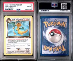 2000 Pokemon Rocket 22 DARK DRAGONITE 1ST Edition, PSA 8, NM-MINT - Image 3