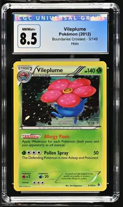 Pokemon Vileplume 2012 Boundaries Crossed 3/149 Holo CGC 8.5 - Image 1