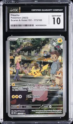 2023 POKEMON MEW EN-151 ILLUSTRATION RARE #173 PIKACHU CGC 10 GEM MINT - Image 1