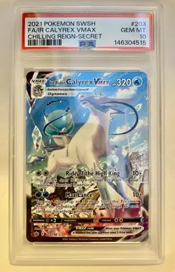 Pokemon Ice Rider Calyrex VMAX 203/198 Chilling Reign Secret Rare Holo PSA 10 - Image 1