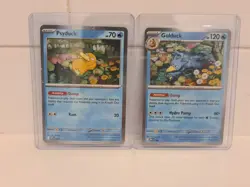 Psyduck 007 & Golduck 008 Pokemon Mega Evolution Cosmo Holo Black Star Promo NM - Image 1