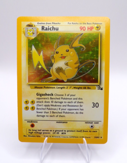 Pokemon Raichu 14/62 Fossil Holo Rare 1999 WOTC Vintage EX LP - Image 1