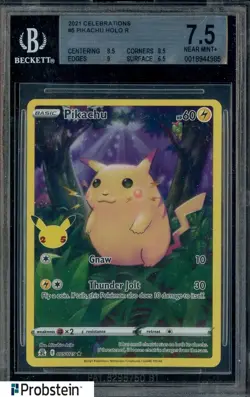 2021 Pokemon Celebrations #5 Pikachu Holo BGS 7.5 NM+ - Image 1