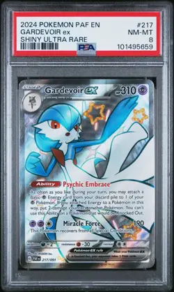 2024 POKEMON PAF EN-PALDEAN FATES SHINY ULTRA RARE #217 GARDEVOIR EX PSA 8 - Image 1