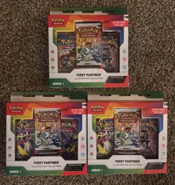 Pokemon TCG First Partner Illustration Collection Series 1 New Lot Of 3 - Image 1