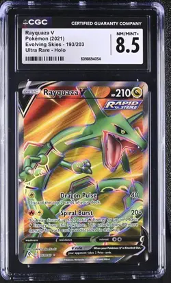 CGC 8.5 RAYQUAZA V 193 EVOLVING SKIES SWORD & SHIELD POKEMON - Image 1