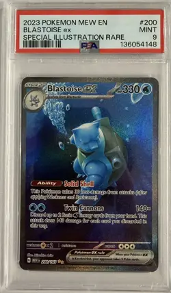 Pokemon Blastoise ex SV151 200/165 PSA 9 Holo Special Illustration Rare - Image 1