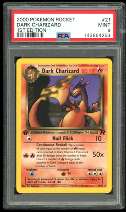 POKEMON DARK CHARIZARD 2000 ROCKET 1ST EDITION #21 PSA 9 - Image 1