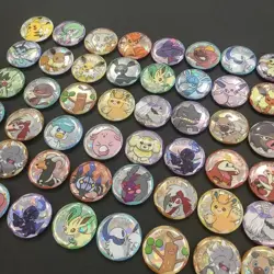 48*Lot Pokemon TCG Gem Pack Badge Pin Pikachu Flareon Mimikyu Gardevoir #19 HV19 - Image 2