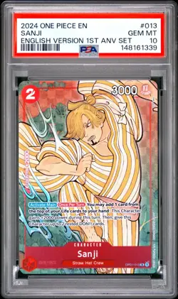 2024 One Piece EN Sanji English Version 1st Anniversary Set #013 PSA 10 GEM MINT - Image 1